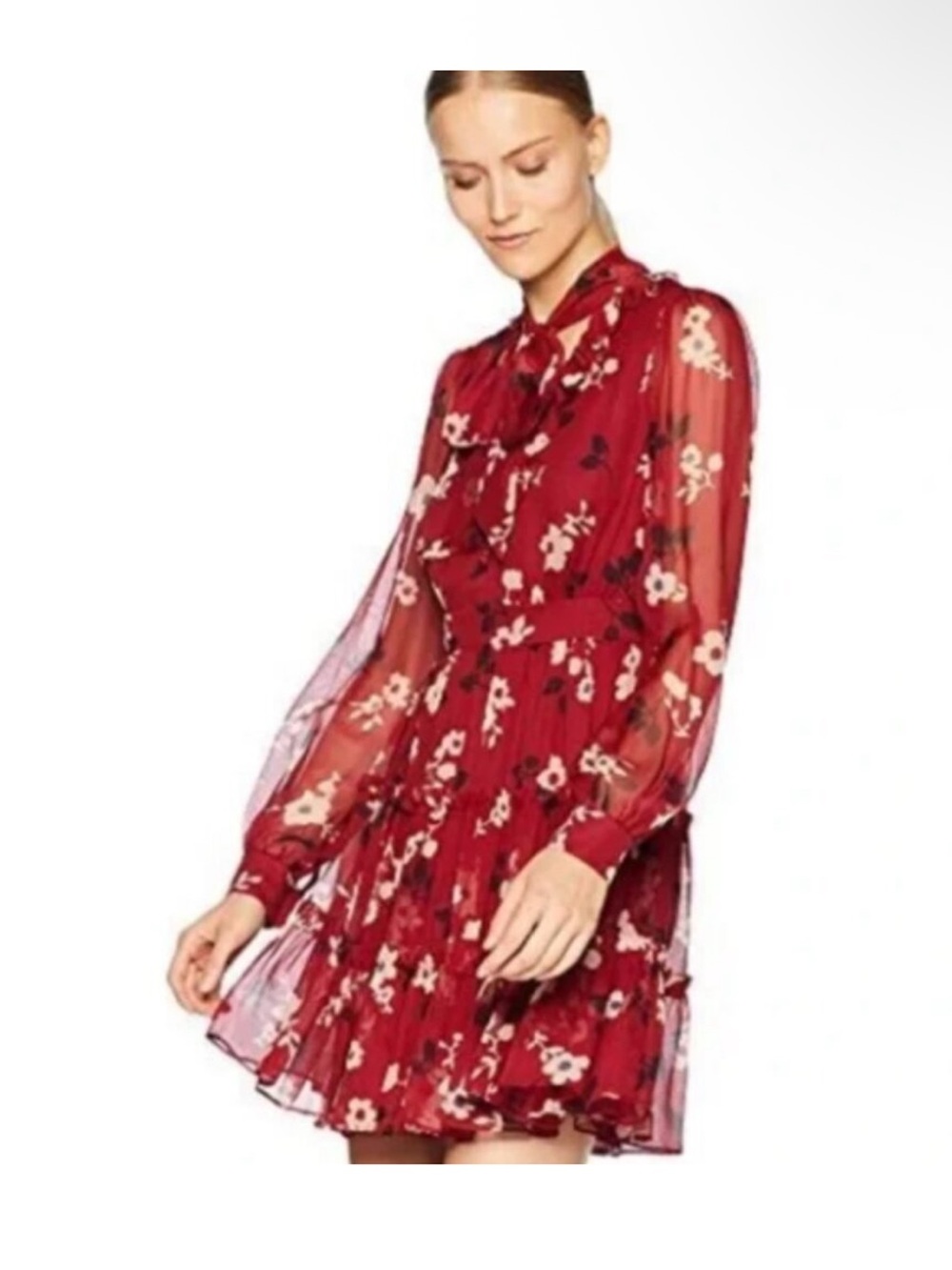 NWT Kate Spade Camelia Chiffon Floral Mini Dress 10 NWOT silk